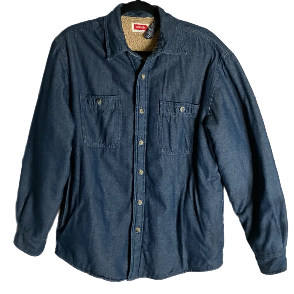 Wrangler Sherpa Lined Denim Mens Shirt Medium